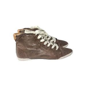 Frye Burnished Leather High Top Sneakers Women's Size 8.5 Shoes Brown